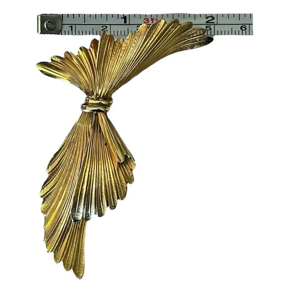Lisner Vintage Gold Tone Bow Brooch Pin Granny Core Boho Career Wear it All - Picture 5 of 8